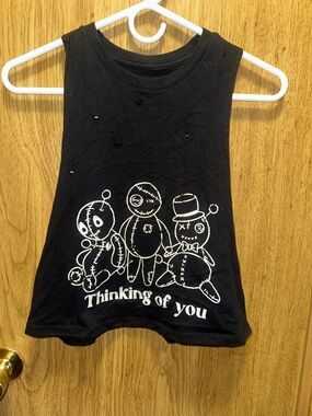 Custom Distressed Black Graphic Tank Top - Thinking of You